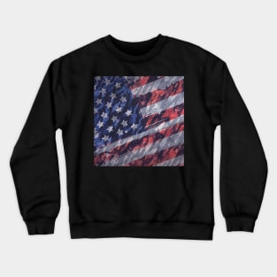 Rustic American Flag Crewneck Sweatshirt